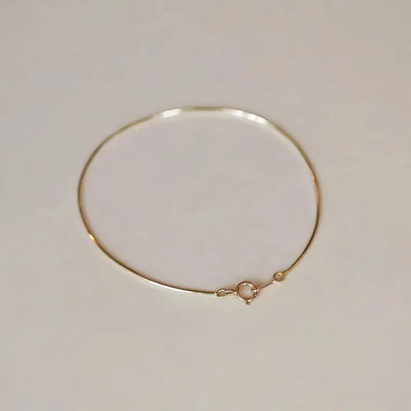 S925 Sterling Silver 14K Gold Plated Snake Bone Bracelet Women Simple Design Versatile Layering Jewelry Sweet Pattern Engraved