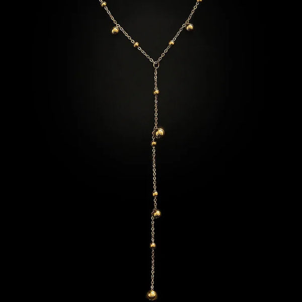 wholesale simple style solid color titanium steel long necklace