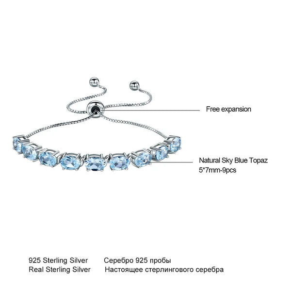 925 Sterling Silver Oval Zircon White Gold Plated 925 sterling silver Bracelets