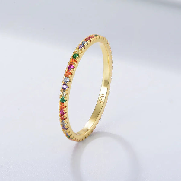 925 Sterling Silver Zircon Round Rings