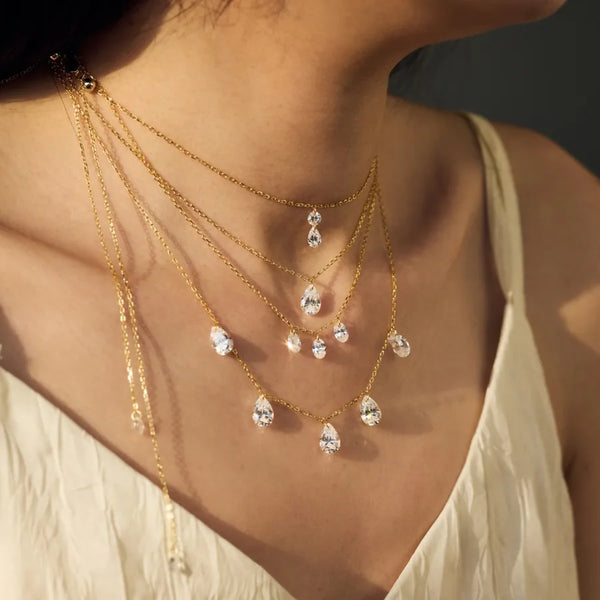 Style 925 Sterling Silver Women's Necklace, Light Luxury Tassel Geometric Pendant Design, Stackable Mix and Match Clavicle Chain