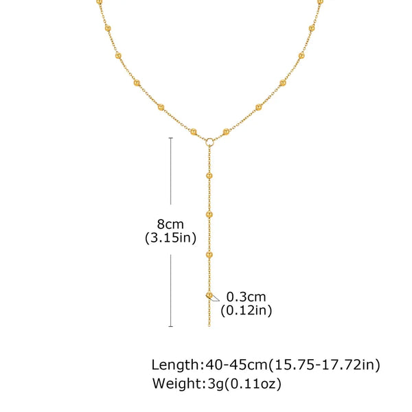 Wholesale Jewelry Basic Modern Style Simple Style Geometric 304 Stainless Steel 18K Gold Plated Y-Necklace cable chain