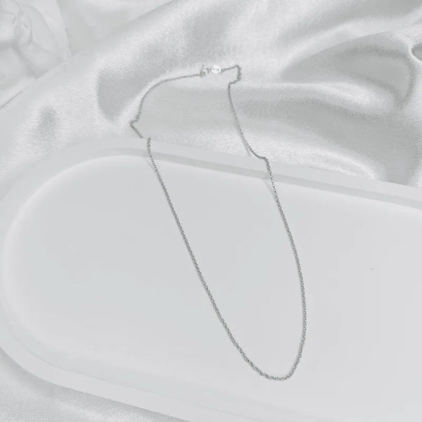 925 Sterling Silver 925 Sterling Silver Plated Sliver box chain Plating Solid Color Necklace