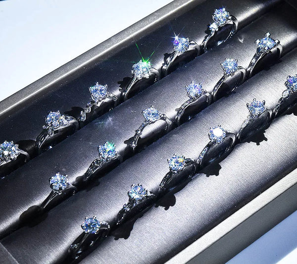 Copper Geometric Zircon Rings