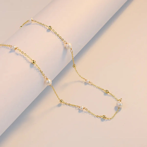 Elegant Natural Freshwater Pearl Necklace Original Versatile High-End Feel Lockbone Chain Starry Sky Necklace Summer 2025