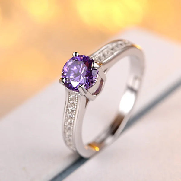 925 Silver Open Ring Colorful Zirconia New Fashion Wedding Marriage Ring Women's Geometric Pattern Jewelry Accessory