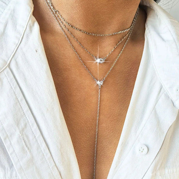 Style Cross Necklace Choker With Shining Stones Simple Design Jewelry Accessory For Women