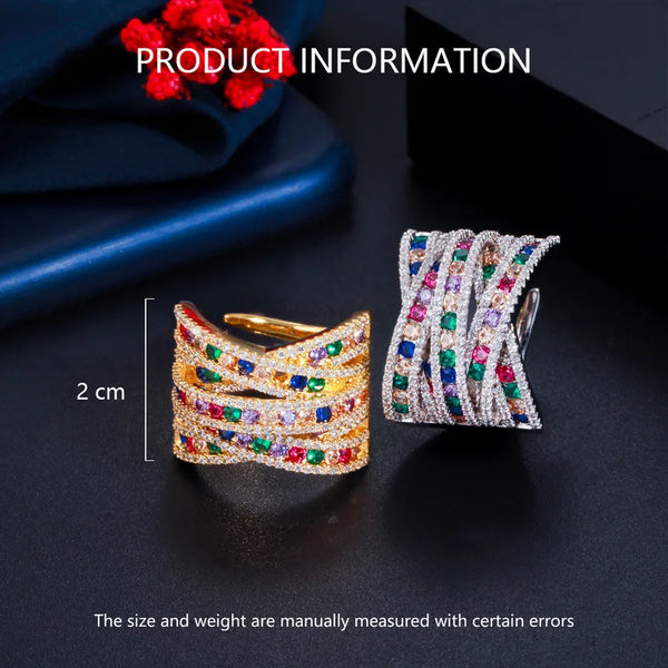 commute korean style geometric copper 14k gold plated white gold plated rhodium plated artificial gemstones rings in bulk