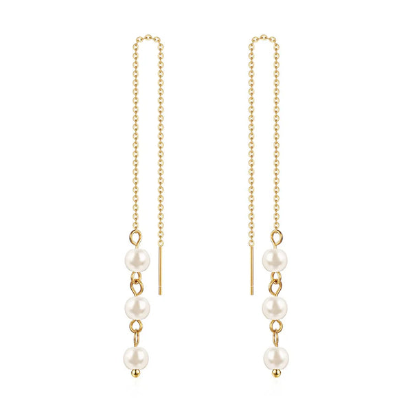 1 Pair Simple Style Geometric Solid Color Plating 304 Stainless Steel 18K Gold Plated Ear line