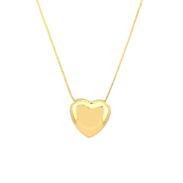 Copper 18K Gold Plated Plating Round Heart Shape Pendant Necklace