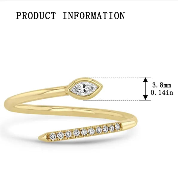 925 Sterling Silver Zircon Geometric Rings 925 Sterling Silver Rings