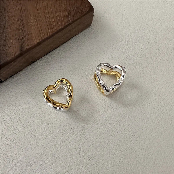 1 Pair 925 Sterling Silver Heart Shape Ear Cuffs