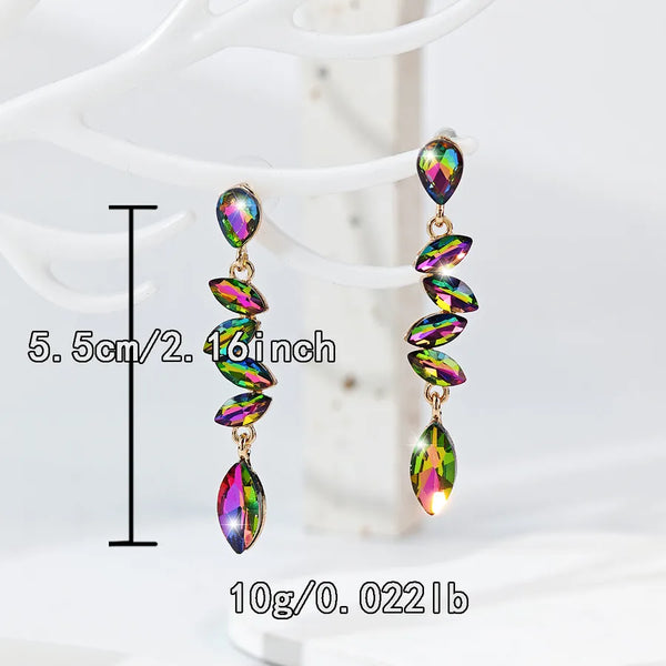 Pair Of Ladies New Personalized Diamond Embedded Ear Rings Steel Material Selfie Occasion Copper Ear Pin Handmade Polished Gloss