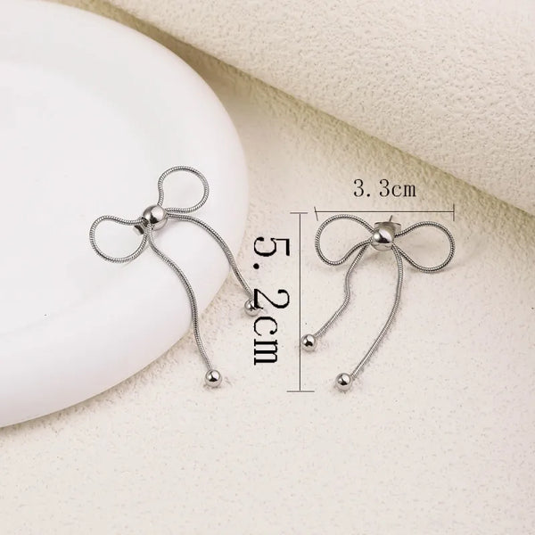 1 Pair Elegant Sweet Commute Bow Knot 304 Stainless Steel 18K Gold Plated Ear Studs