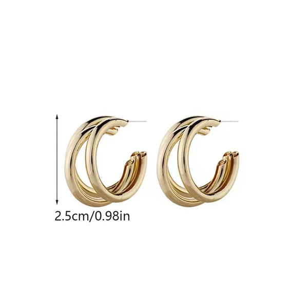 1 Pair Simple Style C Shape Plating 304 Stainless Steel 18K Gold Plated Ear Studs