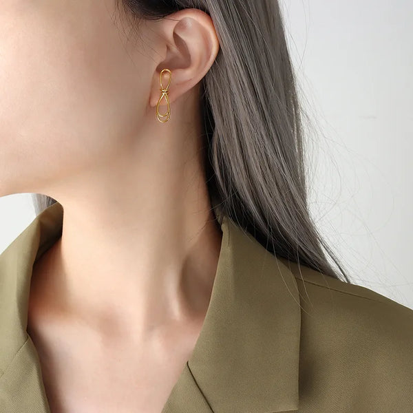 Fashion Geometric Plating 304 Stainless Steel 18K Gold Plated Earrings