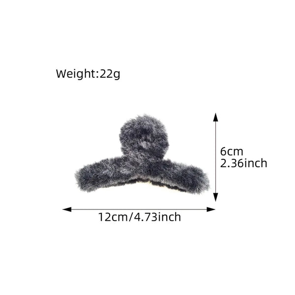 Fashionable Large Size Autumn Winter Plush Hair Claw Clip Shark Clamp Stylish Hair Accessories For Women In Various Occasions