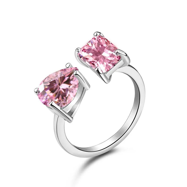 925 Sterling Silver Zircon Geometric Rings