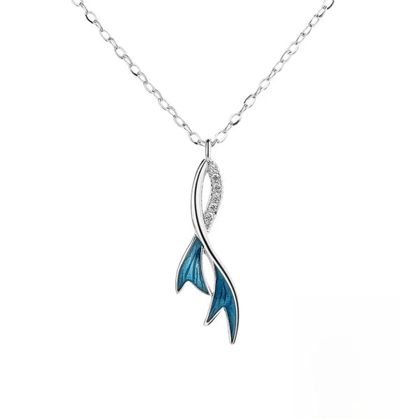 S925 Sterling Silver Necklace Fish Leaping Over The Dragon Gate Clavicle Chain Women's Student Simple Style Pendants Gifts