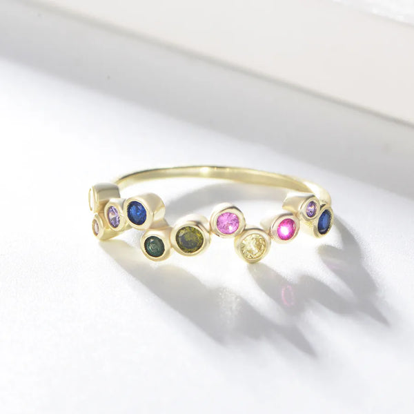 925 Sterling Silver Zircon Round Rings