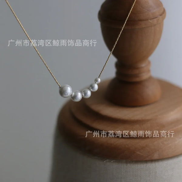 Wholesale Jewelry 304 Stainless Steel Artificial Pearls 18K Gold Plated Necklace