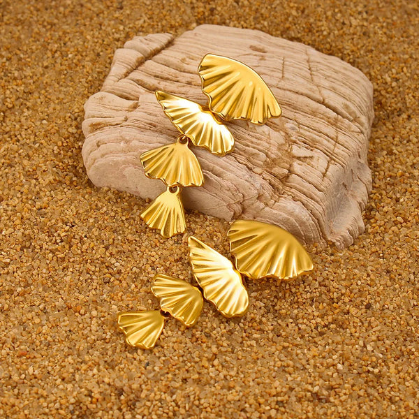1 Pair Exaggerated Vacation Shell 304 Stainless Steel 316 Stainless Steel  18K Gold Plated Ear Studs