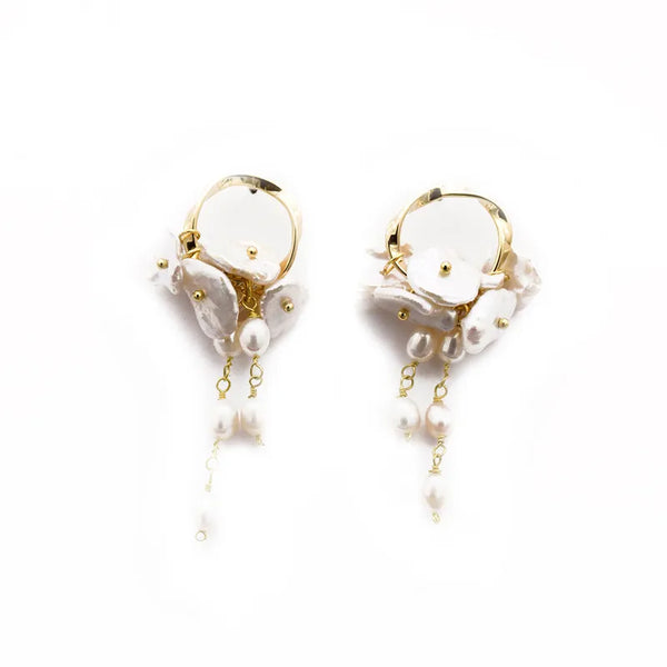 1 Pair 925 Sterling Silver Pearl Tassel Drop Earrings