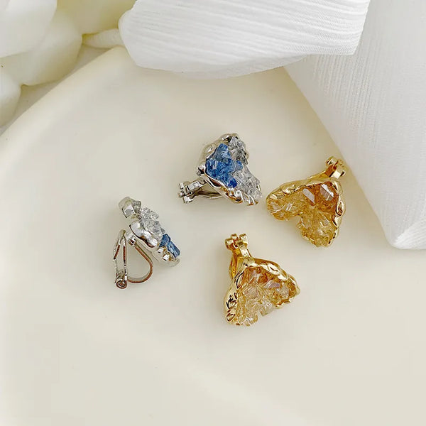 1 pair simple style heart shape plating inlay alloy artificial rhinestones white gold plated gold plated ear studs