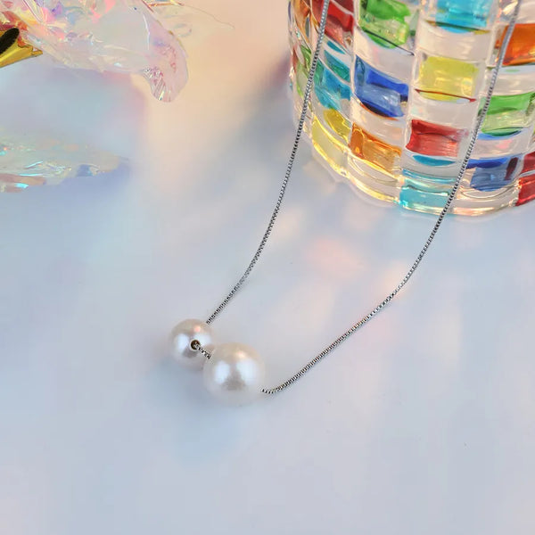 New Style Luxury S925 Silver Natural Pearl Necklace Unique Design Versatile Elegance Clavicle Chain Gift For Girlfriend