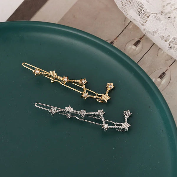 simple style star alloy inlay rhinestones hair clip