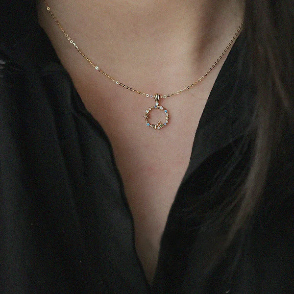 S925 Sterling Silver K Gold Plated Silver Necklace Dreamy Element Simple Pendant Collarbone Chain