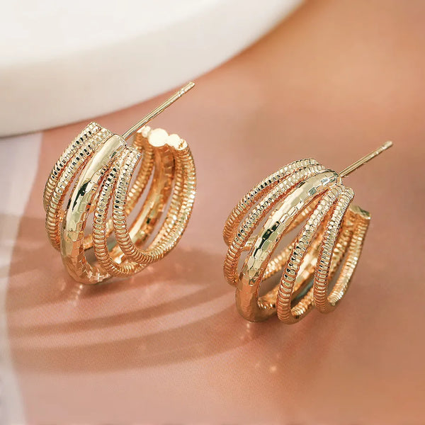 Retro Simple Style Solid Color Copper Ear Studs 1 Pair