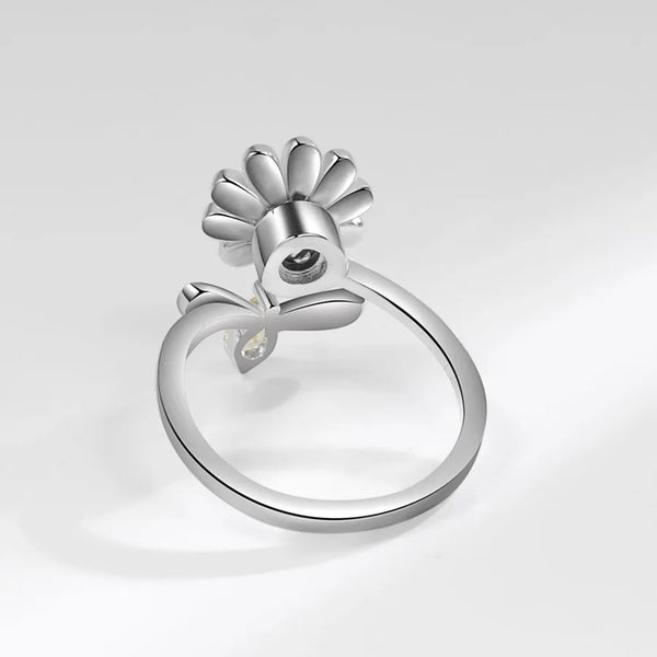 ig style casual flower bee copper enamel plating inlay zircon open rings