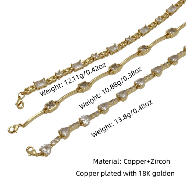 1 Piece Geometric/heart-shaped Copper Plated with 18K Gold Adjustable Length Gold Bracelet Suitable for Men and Women for Daily/travel/dating Occasions