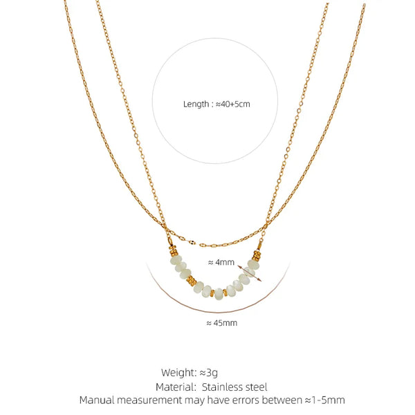 Wholesale Jewelry Cute Sweet Commute Geometric 304 Stainless Steel 18K Gold Plated Beaded cable chain Pendant Necklace