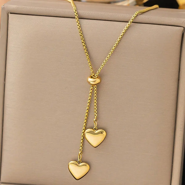 Waterproof Non Tarnish Heart Shape Pendant Necklace in 304 Stainless Steel with Titanium Steel Pendant Material, Unisex Design