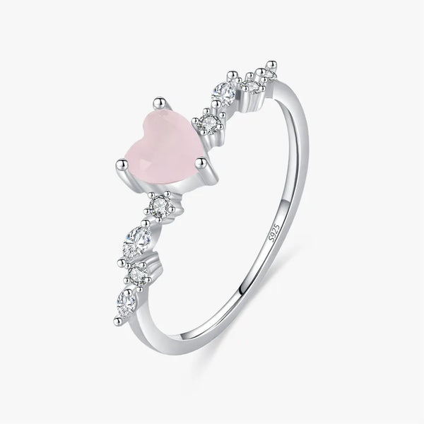 925 Sterling Silver Crystal Heart Shape Rings