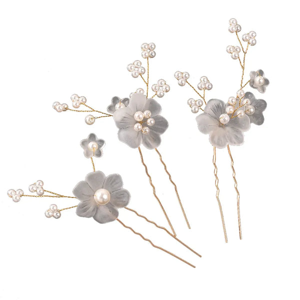 women's sweet flower metal hairpin