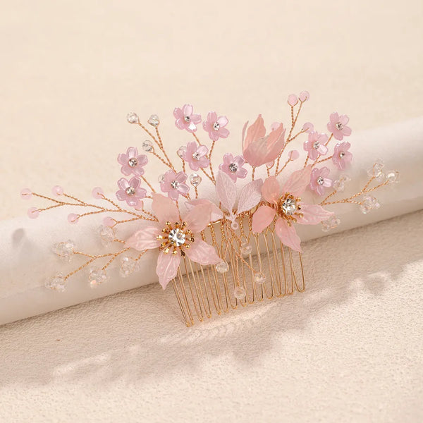 Bridal Flowers Insert Comb Hair Accessory Featuring Elegant Alloy Material