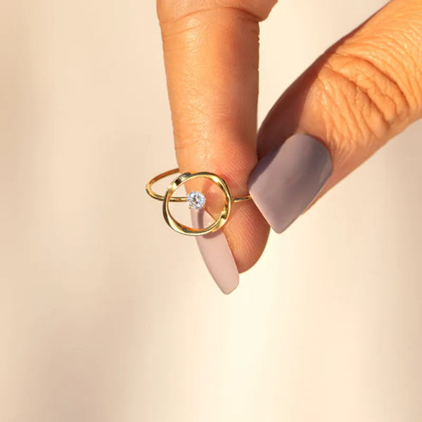 925 Sterling Silver Zircon Geometric Rings