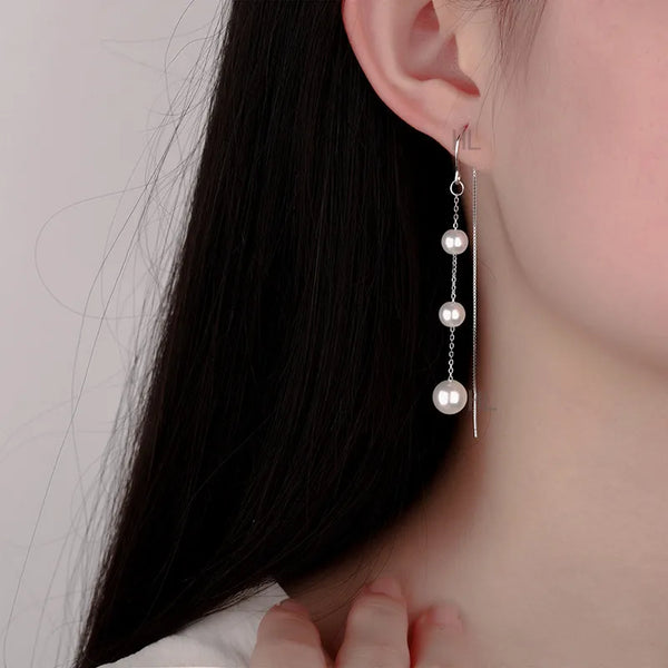 1 Pair 925 Sterling Silver Geometric Ear line