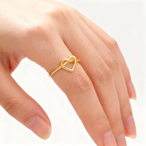 Hollow Heart-shaped Open Ring Simple Copper Material Unisex Mixed Color Jewelry Accessory