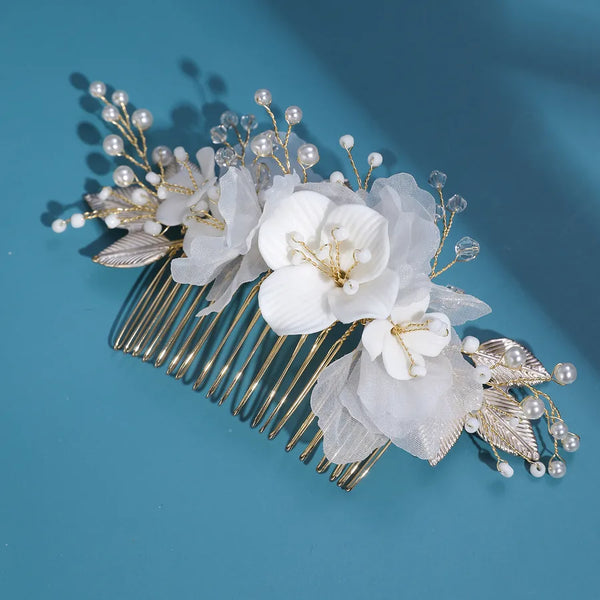 Sweet Handmade Ceramic Wedding Accessory for Women with Rhinestones, 1 Piece