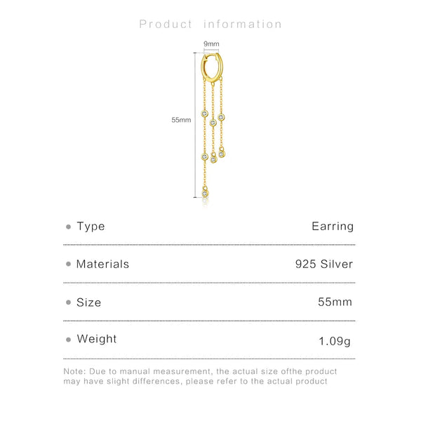 1 Piece 18K Gold Plated White Gold Plated 925 Sterling Silver Zircon Irregular Drop Earrings