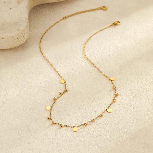 Minimalist European Style Titanium Steel Stainless Steel Ball Necklace Round Pendant Lobster Clasp Versatile For Holiday Date Daily Wear