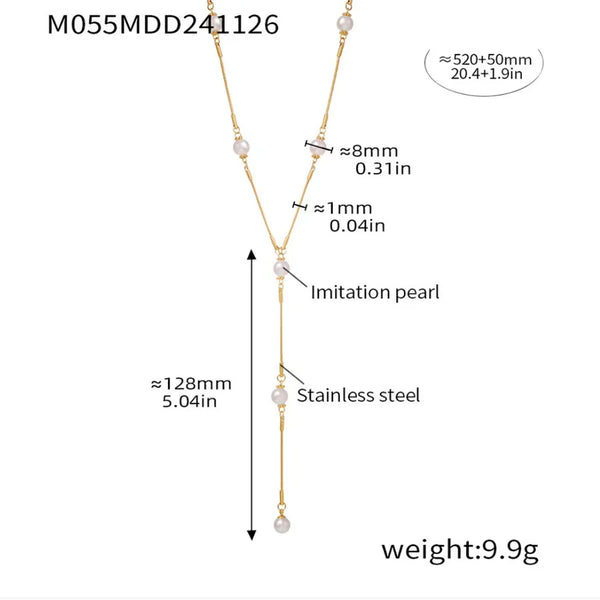 Wholesale Jewelry Simple Style Classic Style Geometric Titanium Steel 18K Gold Plated Long Necklace