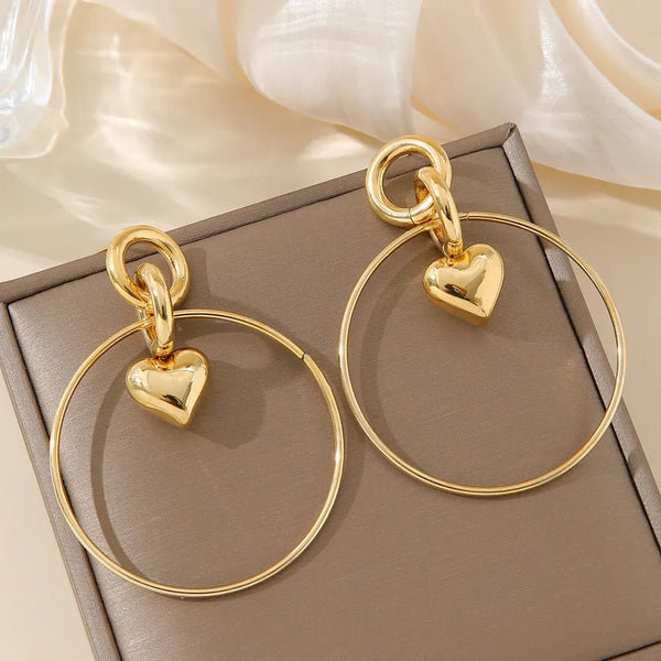 1 Pair Vintage Style French Style Artistic Leaves Flower 304 Stainless Steel 18K Gold Plated Drop Earrings