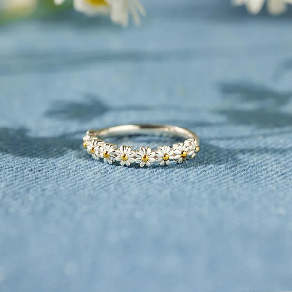 925 Sterling Silver Daisy Rings