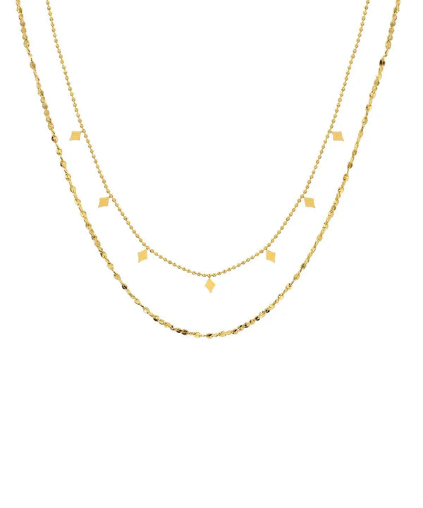 simple style geometric titanium steel plating layered necklaces
