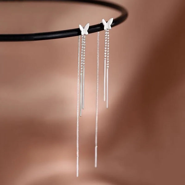 1 Pair 925 Sterling Silver Butterfly Ear line